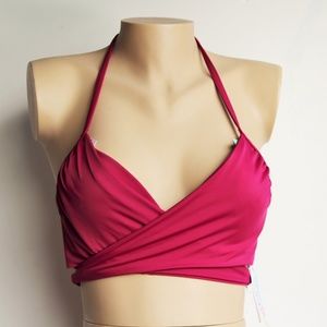Burgundy Underwire Bra Sized Bikini Wrap Top